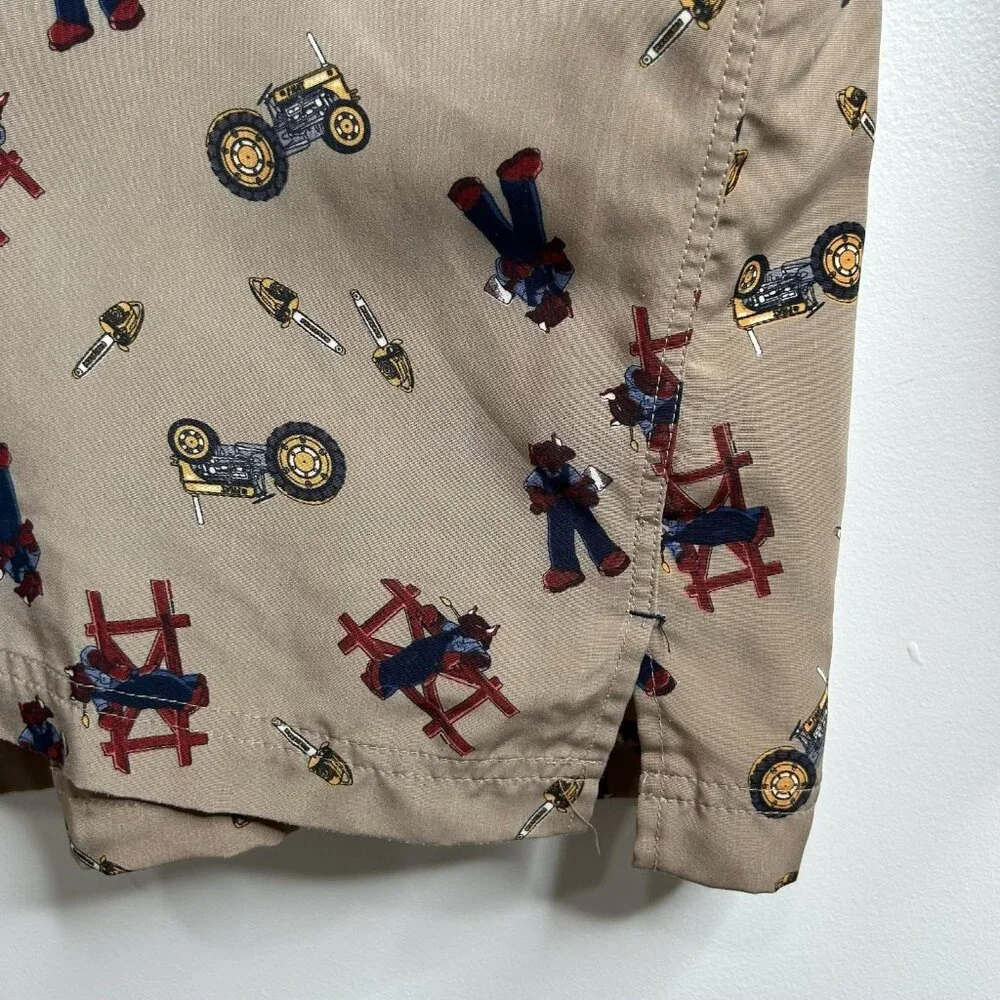 Vintage Phat Farm Shirt Mens XL Tan All Over Print Workwear Tools Streetwear 90s - Picture 5 of 11